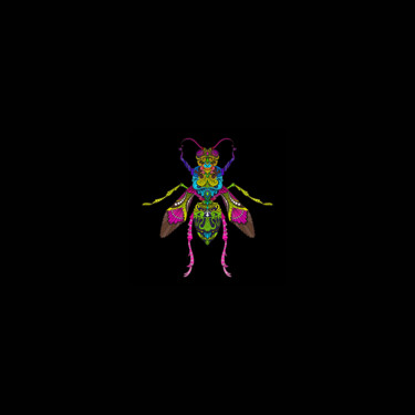 Rubino Bug Wasp Bee Insect 绘画 标题为“Rubino Bug Wasp Bee…” 由Tony Rubino, 原创艺术品, 丙烯