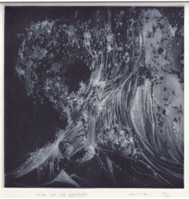 Gravures & estampes intitulée "Finir sur les brisa…" par Dominique Keruzec (Maho), Œuvre d'art originale, Gravure