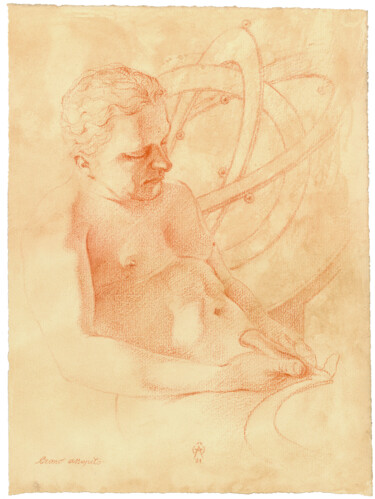Tekening getiteld "Crono" door Gustavo Palumbo (Jervé), Origineel Kunstwerk, Pastel