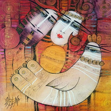 Peinture intitulée "Peace" par Albena Vatcheva, Œuvre d'art originale, Huile Monté sur Châssis en bois