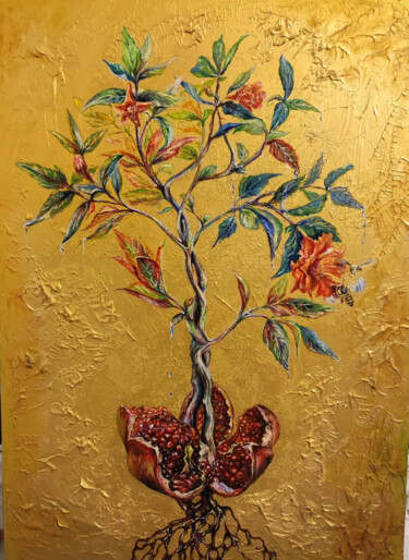 Schilderij getiteld "Trees of new reality" door Iryna Kogan, Origineel Kunstwerk, Olie