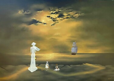 Painting titled "Fantômes" by Sylvie Cappe, Original Artwork, Oil