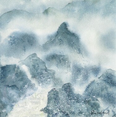 Peinture intitulée "Paysage intérieur 2" par Jacqueline Pascaud, Œuvre d'art originale, Aquarelle