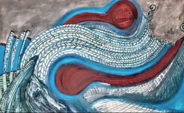 "Round City" başlıklı Tablo Babette Van Emmerik tarafından, Orijinal sanat, Akrilik