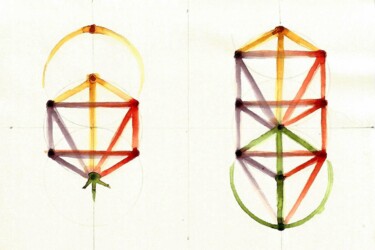 Drawing titled "Kabbalah - Flow" by Philip Guest, Original Artwork, Ink