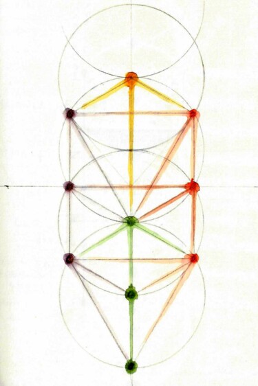 Drawing titled "Kabbalah - Skeleton…" by Philip Guest, Original Artwork, Ink