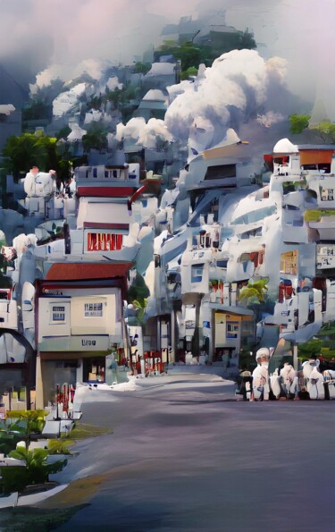 数字艺术 标题为“WHITE TOWN 5” 由Mahesh Tolani, 原创艺术品, 数字油画
