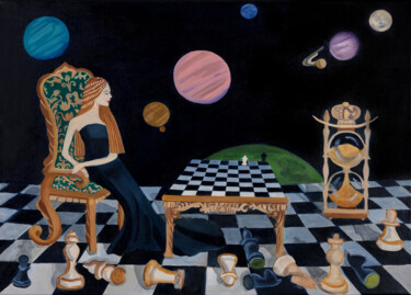 Schilderij getiteld "Разум и чувства" door Lena Garabova, Origineel Kunstwerk, Olie