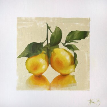 Original oil painting yellow lemons texture 绘画 标题为“Original oil painti…” 由Anna Bernadskaya, 原创艺术品, 油