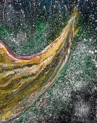 Tekening getiteld "panache jaune dans…" door Iakim, Origineel Kunstwerk, Acryl Gemonteerd op Frame voor houten brancard