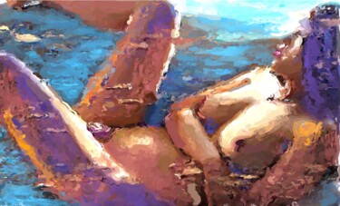 Starry Night, Nuit étoilée - originale painting on canvas Ζωγραφική με τίτλο "Starry Night, Nuit…" από Marina Fedorova, Αυθεντικά έργα τέχνης, Ακρυλικό