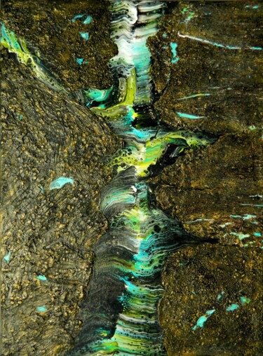 Painting titled "Geological story 12…" by Sorin Niculae Lazar, Original Artwork, Acrylic Mounted on Wood Stretcher frame