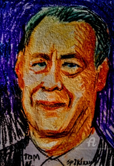 Peinture intitulée "Forrest Gump" par Slobodan Spasojevic (Spaki), Œuvre d'art originale, Pastel