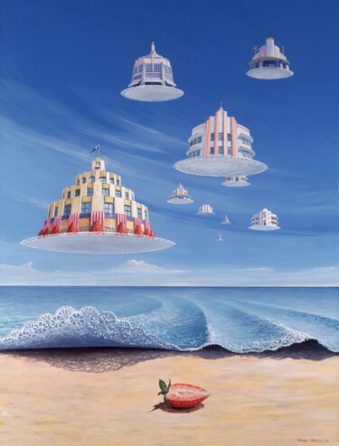 Tableaux présentant les bâtiments de notre Miami-Beach Peinture intitulée "Tableaux présentant…" par Applestrophe, Œuvre d'art originale, Acrylique