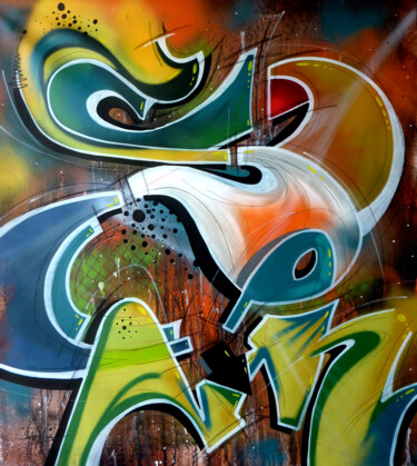 Peinture intitulée "100 titres 85" par Saname, Œuvre d'art originale, Bombe aérosol