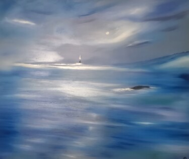 Peinture intitulée "Dreaming blue #17" par Pascal Jung, Œuvre d'art originale, Huile