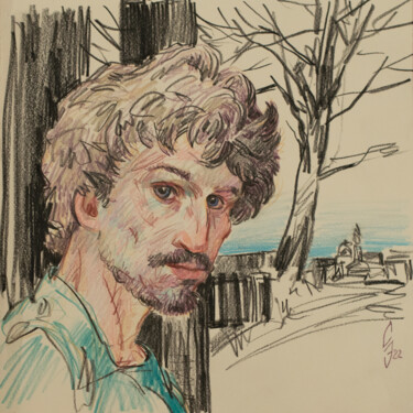 제목이 "On the edge of the…"인 그림 Sergey Sovkov로, 원작, 실버 포인트