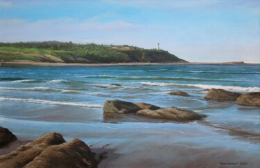 Peinture intitulée "BY THE SEA" par Linar Ganeew, Œuvre d'art originale, Huile