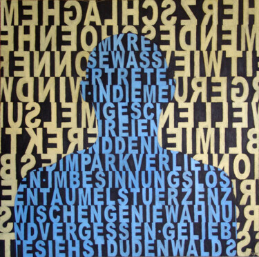 Malerei mit dem Titel "Literatur" von Max Leonhard, Original-Kunstwerk, Pigmente
