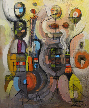 「Jazz」というタイトルの絵画 Zaza Kharabadzeによって, オリジナルのアートワーク, オイル