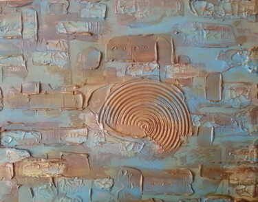 Painting titled "Atlantida" by Elena Chugurova, Original Artwork, Acrylic Mounted on Wood Panel