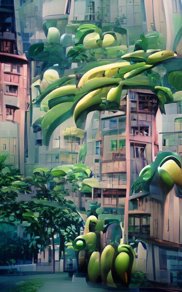数字艺术 标题为“BANANA CITY” 由Mahesh Tolani, 原创艺术品, 数字油画