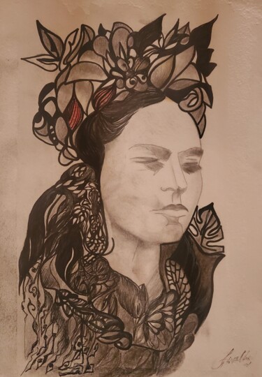 Disegno intitolato "Цвете сред плевели" da Anna Mytavska (Cabrerra), Opera d'arte originale, Matita
