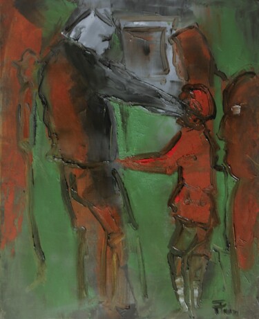 Painting titled "Mon fils !" by Thierry Faure, Original Artwork, Oil
