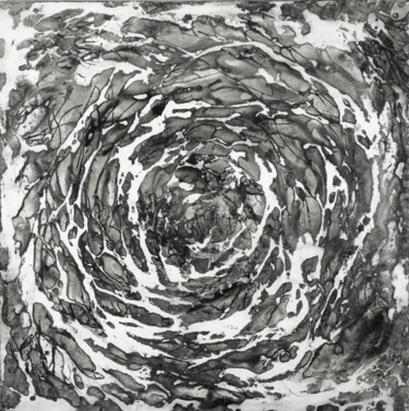 绘画 标题为“Khaos & Ananké 12” 由Jérémy Jacquin, 原创艺术品, 墨 安装在木质担架架上