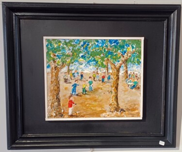 Peinture intitulée "place de provence" par Christian Panis, Œuvre d'art originale, Collages