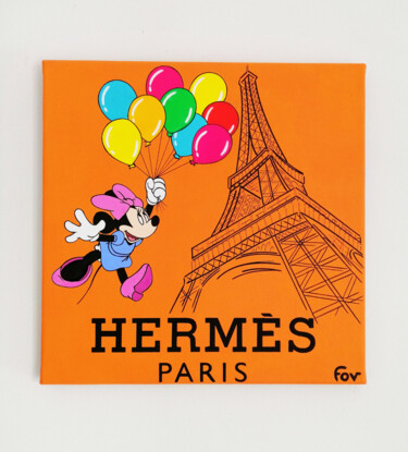 Painting titled "Mickey Balloons" by Fov, Original Artwork, Acrylic Mounted on Wood Stretcher frame