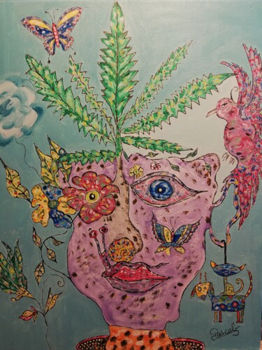 Peinture intitulée "Pensées nature" par Pascal 5, Œuvre d'art originale, Acrylique Monté sur Châssis en bois