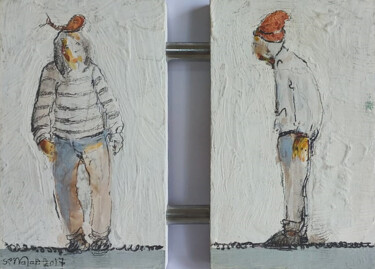 제목이 "The orange hat"인 미술작품 Johnny Semaan로, 원작, 아크릴