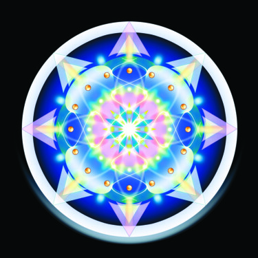 数字艺术 标题为“Mandala Luzes” 由Ideias & Talentos Publicidade E Marketing Digital, 原创艺术品, 2D数字工作