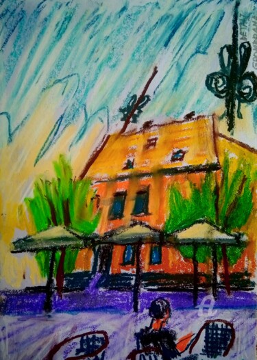 Painting titled "Paratonnerre" by Slobodan Spasojevic (Spaki), Original Artwork, Pastel