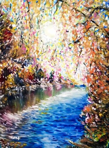 「Autumn Sunlight: A…」というタイトルの絵画 Diana Dimova - Traxiによって, オリジナルのアートワーク, オイル