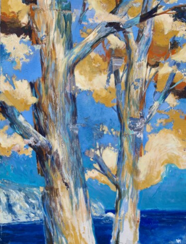 Painting titled "Les 2 chênes" by Yan Vita, Original Artwork, Acrylic