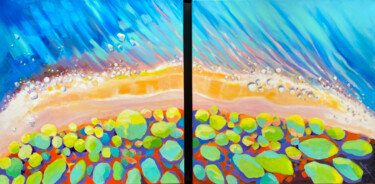 Peinture intitulée "Vertige de la mer (…" par Sonia Di Maccio, Œuvre d'art originale, Acrylique Monté sur Châssis en bois