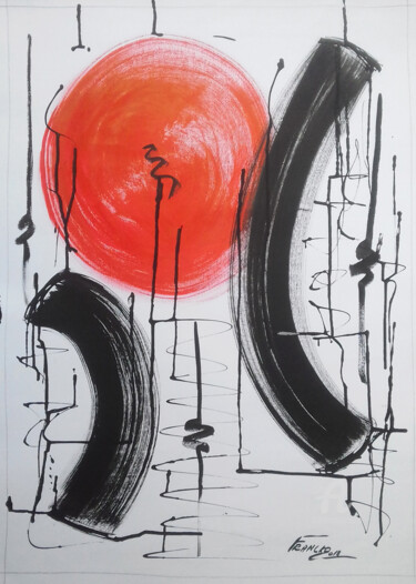 Painting titled "Sem Título V" by Franco, Original Artwork, Ink