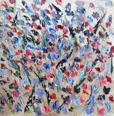 Painting titled "POWER FLOWER" by Philippe Ceulemans, Original Artwork, Oil