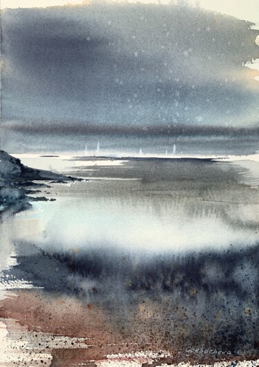绘画 标题为“ABSTRACTION. SEA. #2” 由Eugenia Gorbacheva, 原创艺术品, 水彩