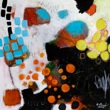 Painting titled "Coup donc!" by Chantal Proulx, Original Artwork, Acrylic Mounted on Wood Stretcher frame
