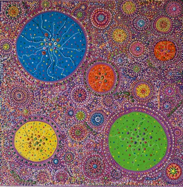 Peinture intitulée "Multivers" par Elise H, Œuvre d'art originale, Huile
