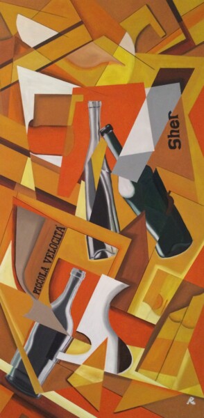 IN PRECARIO EQUILIBRIO Peinture intitulée "IN PRECARIO EQUILIB…" par Roberto Re, Œuvre d'art originale, Huile Monté sur Panneau de bois