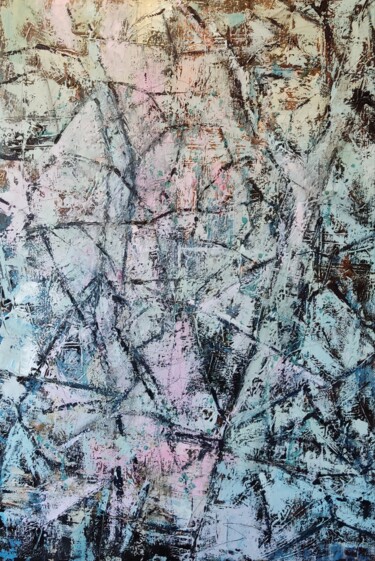 Painting titled "Морозное утро" by Olha Prykhodko, Original Artwork, Oil