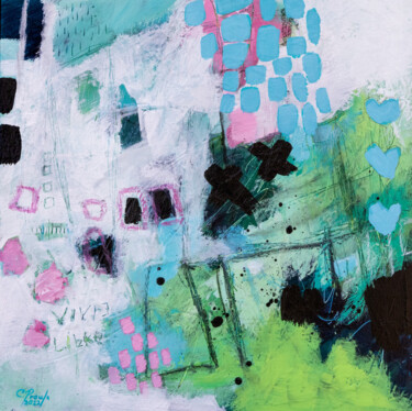 Painting titled "Vivre libre" by Chantal Proulx, Original Artwork, Acrylic Mounted on Wood Stretcher frame