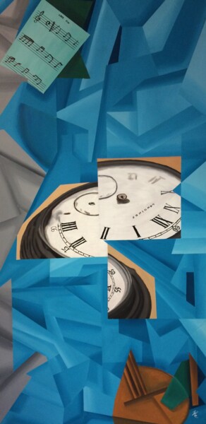 绘画 标题为“NO TIME” 由Roberto Re, 原创艺术品, 油 安装在木板上