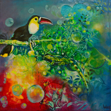 Painting titled "Nightglow" by Jorge Calero, Original Artwork, Acrylic