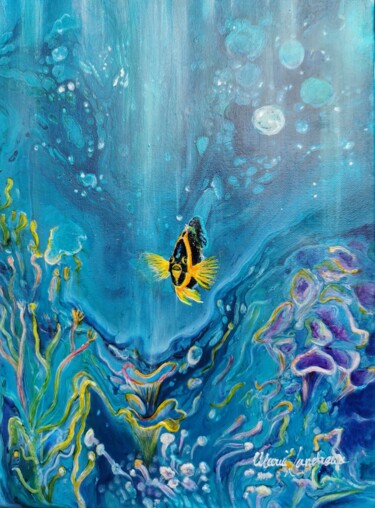 绘画 标题为“Récif : le poisson…” 由Marie Landreau, 原创艺术品, 丙烯