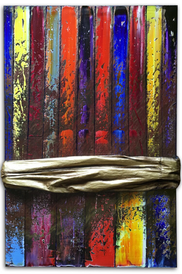 Schilderij getiteld "Wrapped Up" door Preston M. Smith (PMS), Origineel Kunstwerk, Olie